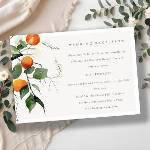 Boho Orange Blossom Botanical Wedding Reception Enclosure Card