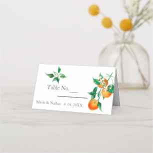Boho Orange Blossom Wedding Place Card