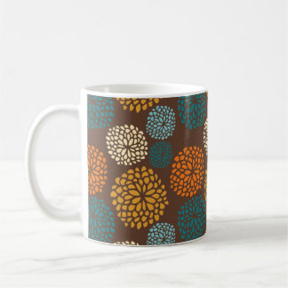 Boho Orange Brown Retro Polka Dots Colourful Coffee Mug