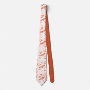 Boho Orange Feathers Wedding Tie
