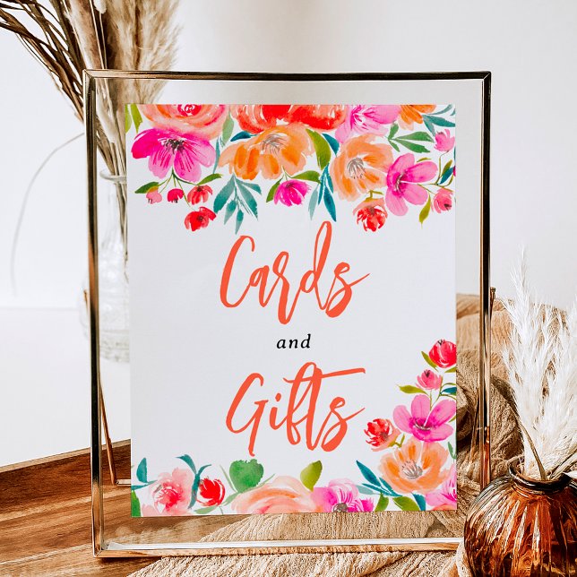 Boho orange floral wildflowers bridal  bridal sign (Boho orange floral wildflowers bridal bridal sign)