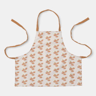Boho Orange Flowers Kids Apron