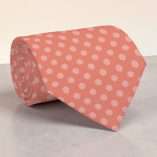 Boho Orange Mini Polka Dots Necktie