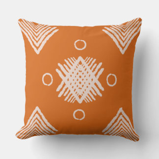 Boho Orange Tribal Cushion