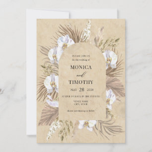 Boho Orchid Floral Wedding  Invitation