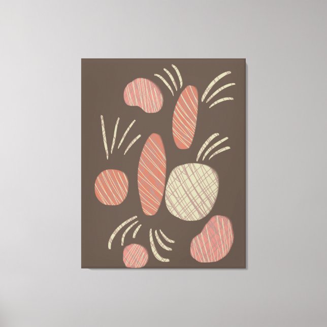 Boho Organic Stone Boulders Collage Canvas Print (Front)