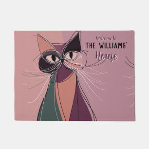 Boho Oriental Shorthair Cat Outdoor Doormat