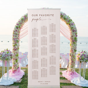 Boho Our Favourite People Wedding Seating Chart Retractable Banner