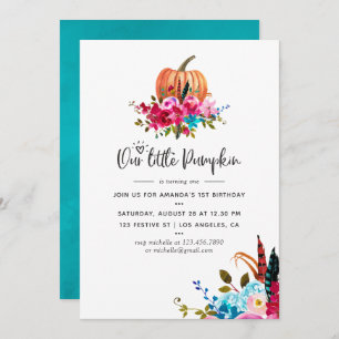 Boho Our little Pumpkin Any Age Birthday Party Invitation