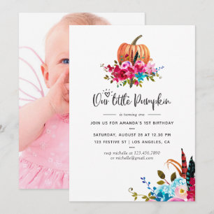 Boho Our little Pumpkin Any Age Birthday Party Invitation
