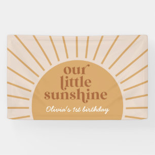 Boho Our Little Sunshine 1st birthday Banner