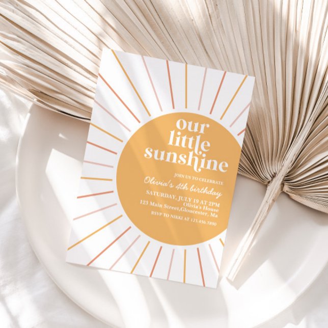 boho our little sunshine birthday invitation (Creator Uploaded)