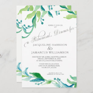 BOHO Outdoor Garden Olive Branch Rehearsal Dinner Invitation