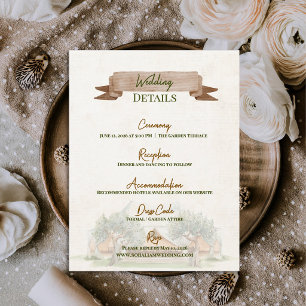 Boho Outdoor Tent Rustic Camp Wedding Details Enclosure Card