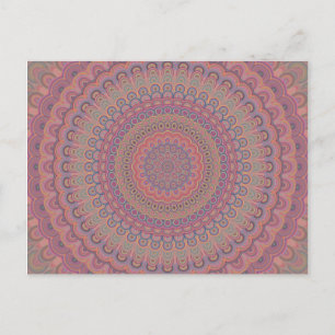 Boho oval mandala postcard
