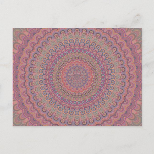 Boho oval mandala postcard (Front)