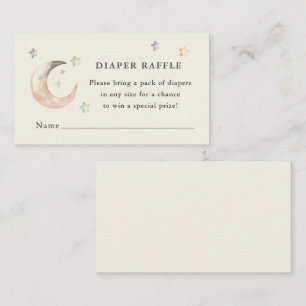 Boho Over the Moon Baby Shower Diaper raffle Enclosure Card