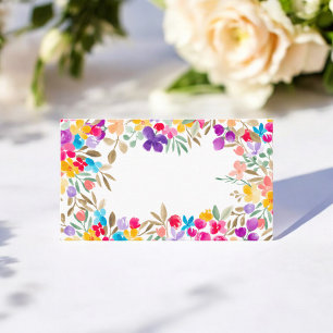 Boho painted Modern Watercolor Floral Wedding Place Card