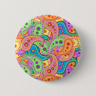 Boho Paisley 6 Cm Round Badge