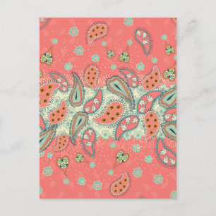 Boho Paisley Border Postcard