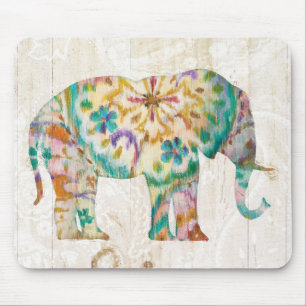 Boho Paisley Elephant I Mouse Mat