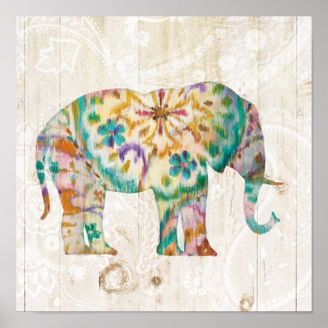 Boho Paisley Elephant I Poster (Front)