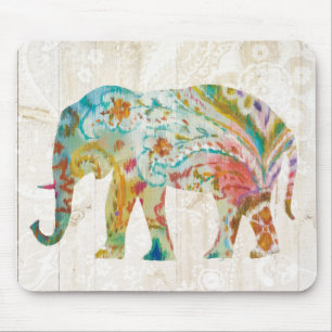 Boho Paisley Elephant II Mouse Mat