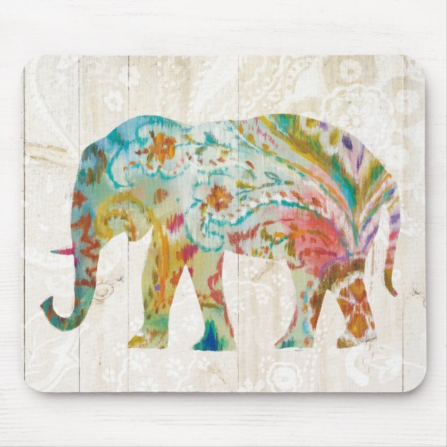 Boho Paisley Elephant II Mouse Mat (Front)