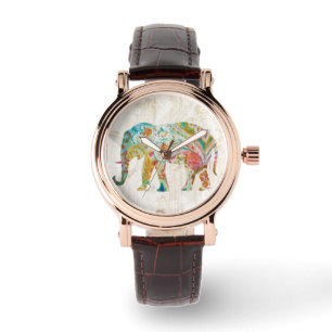 Boho Paisley Elephant II Watch
