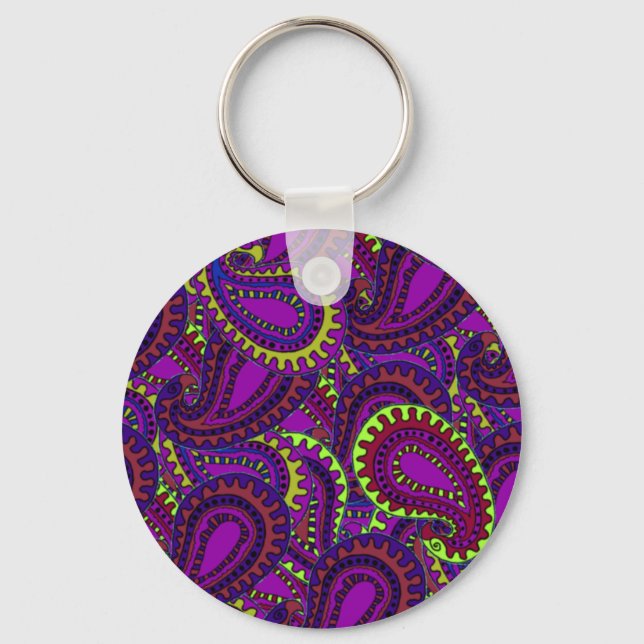 Boho Paisley Key Ring (Front)
