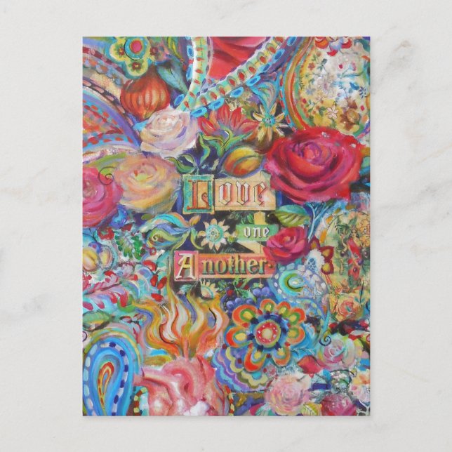 Boho Paisley Love Postcard (Front)