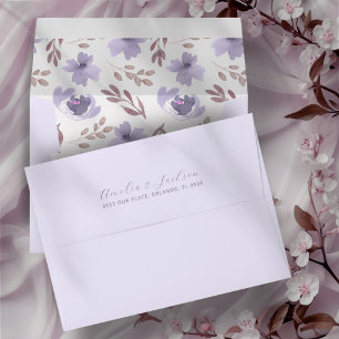 Boho Pale Purple Pattern Wedding RSVP  Envelope