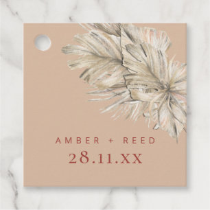 Boho Palm Foliage Terracotta Blush Modern Arch Fav Favour Tags