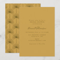 Boho Palm Leaf Botanical Yellow Bridal Shower