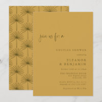 Boho Palm Leaf Botanical Yellow Couples Shower