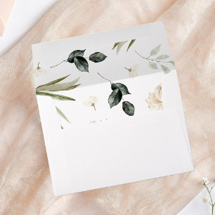 Boho Palm Leaves & Beige Floral Envelope