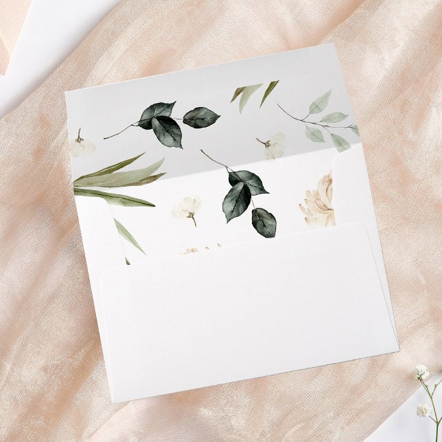 Boho Palm Leaves & Beige Floral Envelope (Creator Uploaded)