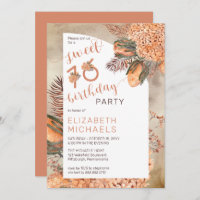 Boho Palm Leaves Hydrangea Sweet 16 Birthday Party
