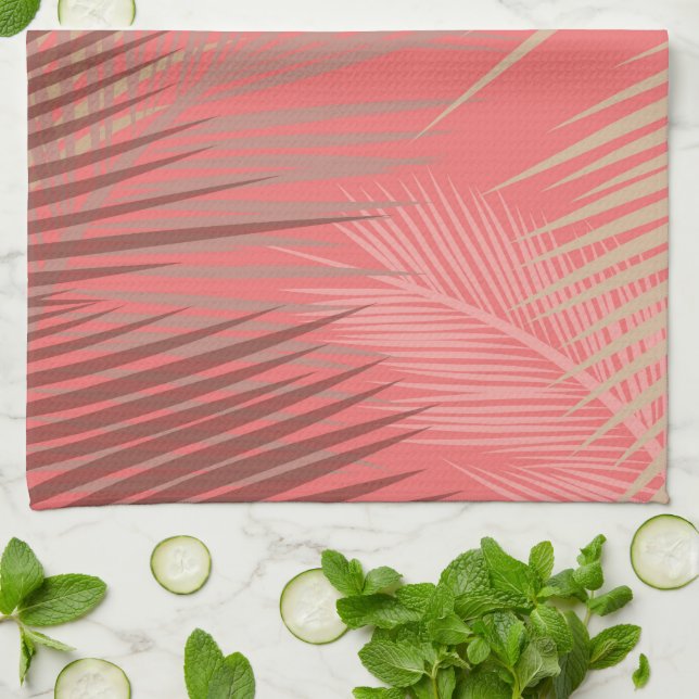Boho Palm Pattern Tea Towel (Folded)