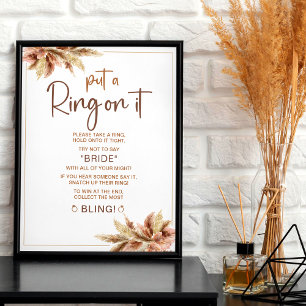 Boho Pampa Grass   Ring Game Bridal Shower Sign