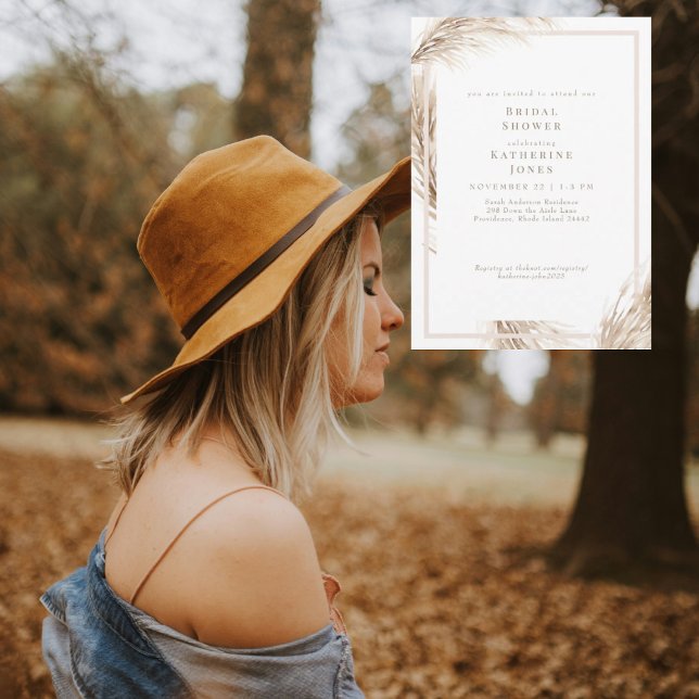 Boho Pampas Bridal Shower  Invitation (Creator Uploaded)
