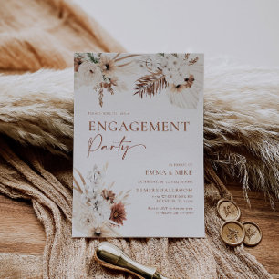 Boho Pampas Engagement Party Invitation