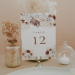 Boho Pampas Floral Table Number<br><div class="desc">Our elegant Wedding table number is the perfect way to announce your wedding day to your guests. Each card features intricate floral designs and beautiful typography in neutral colours, including terracotta, beige, and earthy tones. Printed on high-quality cardstock, they will surely impress your guests and set the tone for your...</div>