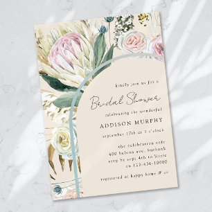 Boho Pampas Flowers Bridal Shower Invitation