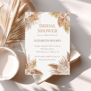 Boho Pampas Garden Bridal Shower Invitation