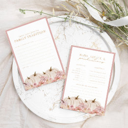 Boho Pampas Girl Pumpkin Baby Prediction Game