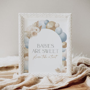 Boho Pampas Grass Arch Baby Shower Treat Sign