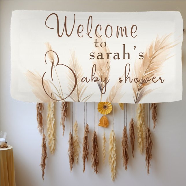 boho Pampas grass Baby shower  Banner (Creator Uploaded)