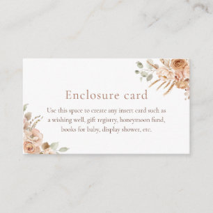 Boho Pampas Grass Baby Shower Enclosure Card