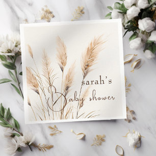 boho Pampas grass Baby shower Napkin